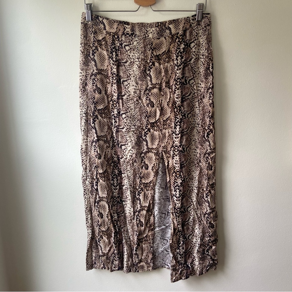 Wild Fable Snake Print Pencil Skirt - Brown and Cream